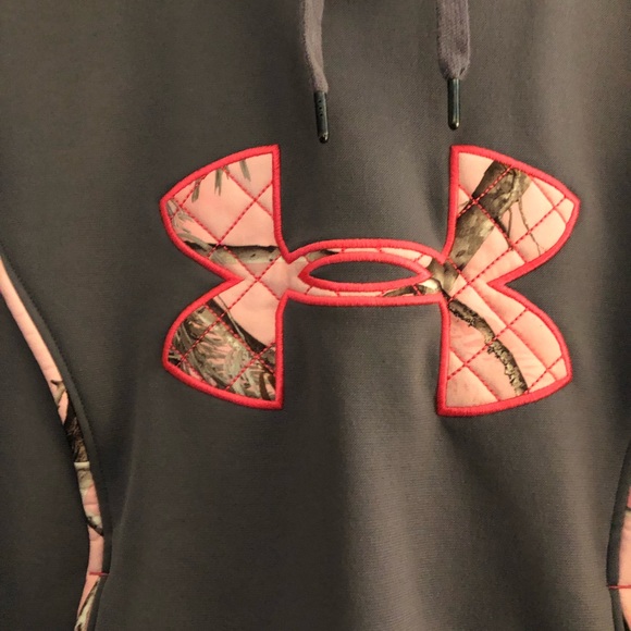 Underarmour Realtree Womens Sweatshirt Hoodie Storm1 Small Pink Camo - Picture 5 of 15